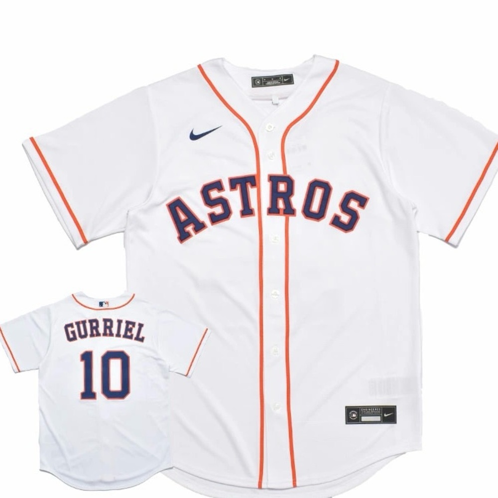 Houston Astros White Home Jersey by NIKE Yuli Gurriel #10 Size Medium